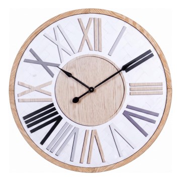 Wanduhr, 1× AA‑Batterie, Ø 50 cm, weiß/beige