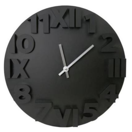 Wanduhr 3D-Design 1xAA schwarz