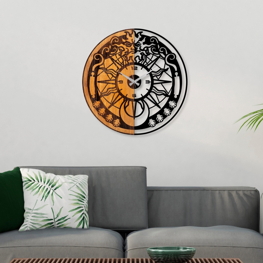 Wanduhr d 56 cm 1xAA Holz/Metall