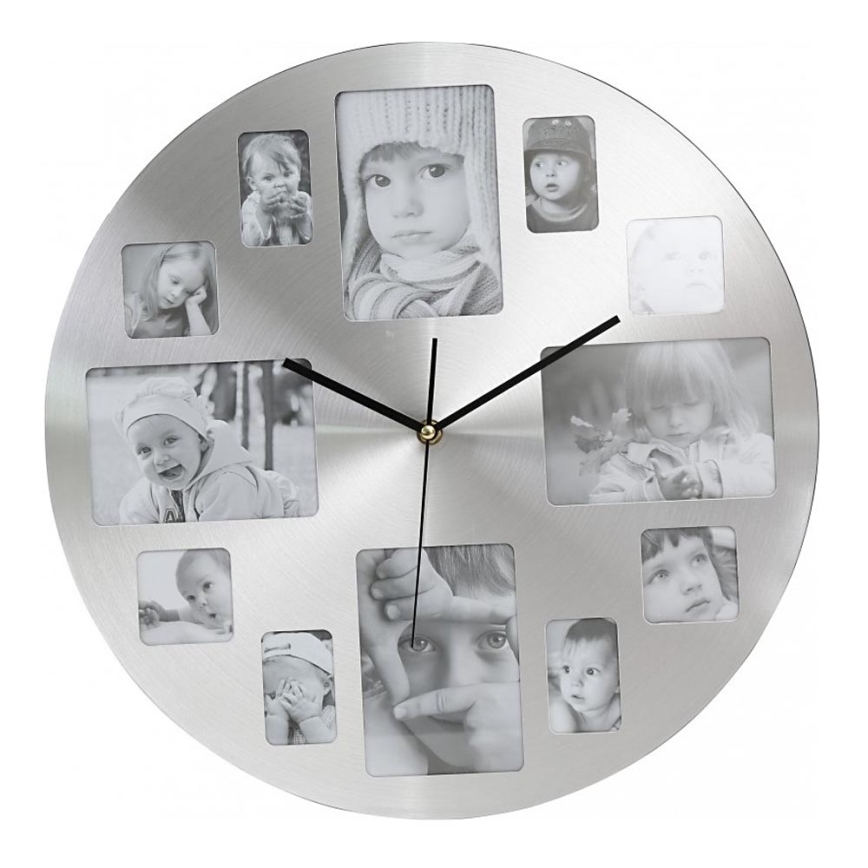 Wanduhr mit Fotorahmen 1xAA