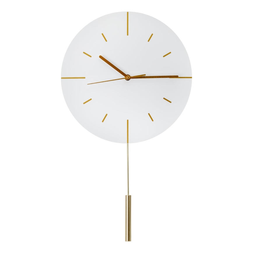 Wanduhr mit Pendel d 30 cm 1xAA weiß/golden