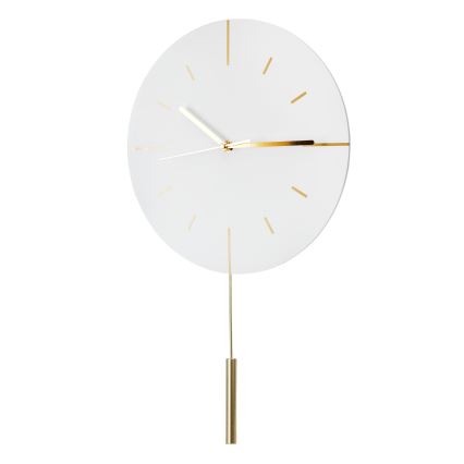 Wanduhr mit Pendel d 30 cm 1xAA weiß/golden