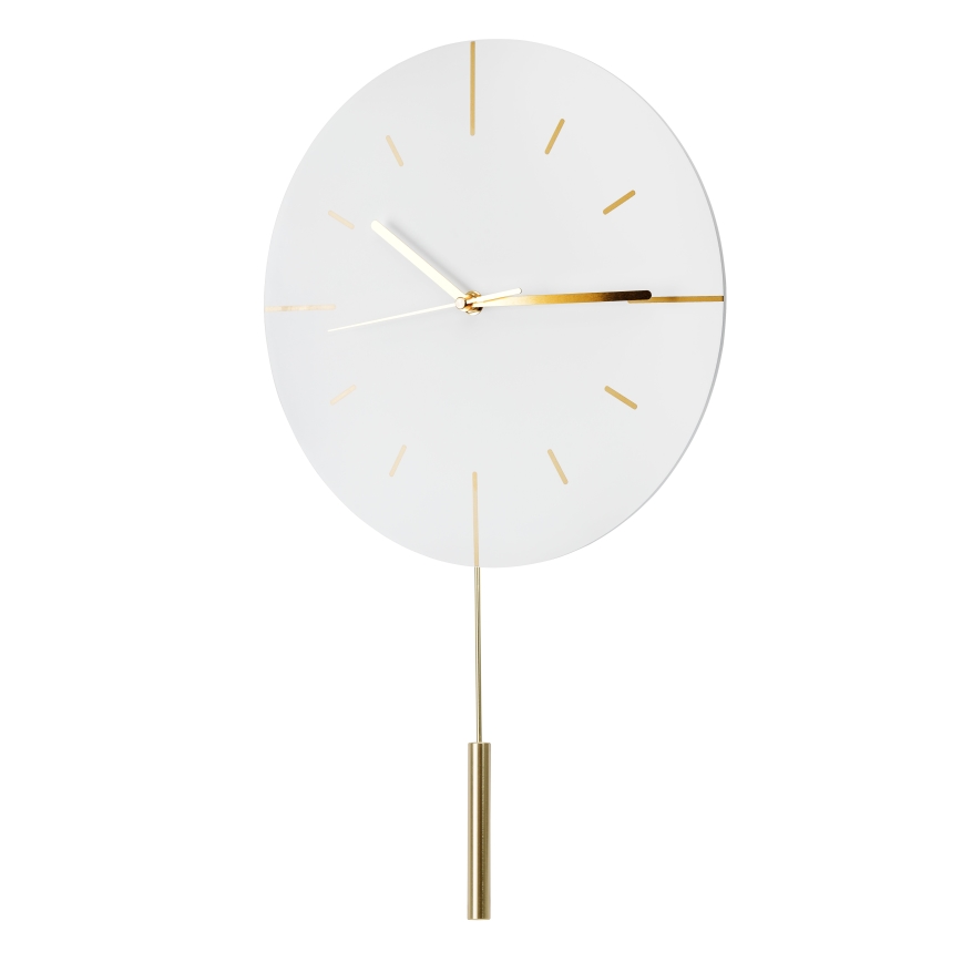 Wanduhr mit Pendel d 30 cm 1xAA weiß/golden