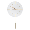 Wanduhr mit Pendel, Ø 30 cm, 1xAA, weiß/gold