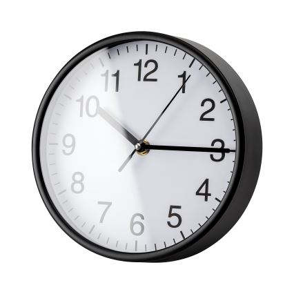 Wanduhr Ø 20 cm 1xAA schwarz/weiß
