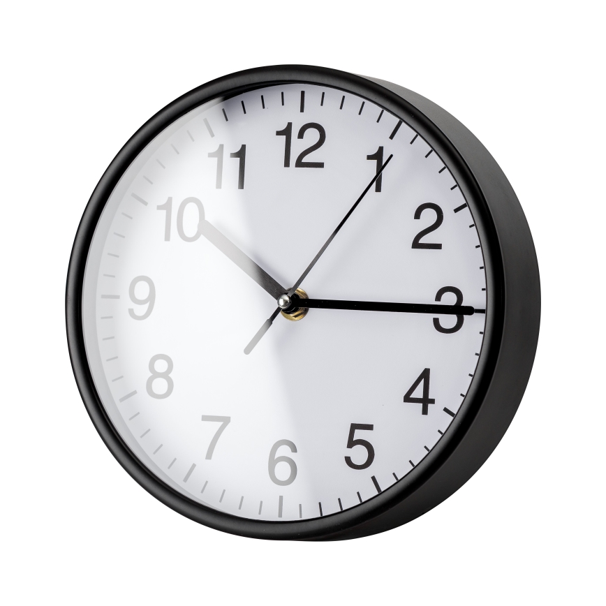 Wanduhr Ø 20 cm 1xAA schwarz/weiß