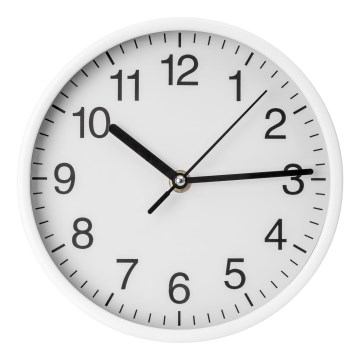 Wanduhr Ø 20 cm 1xAA Weiß/Schwarz