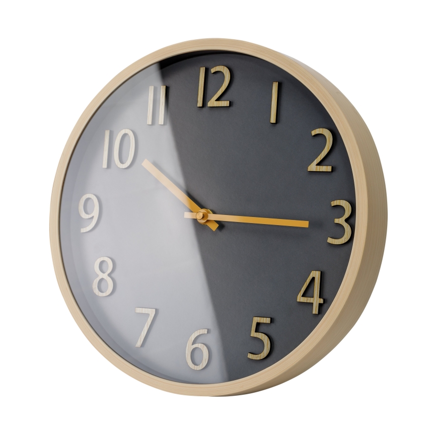 Wanduhr Ø 30 cm 1xAA gold/grau