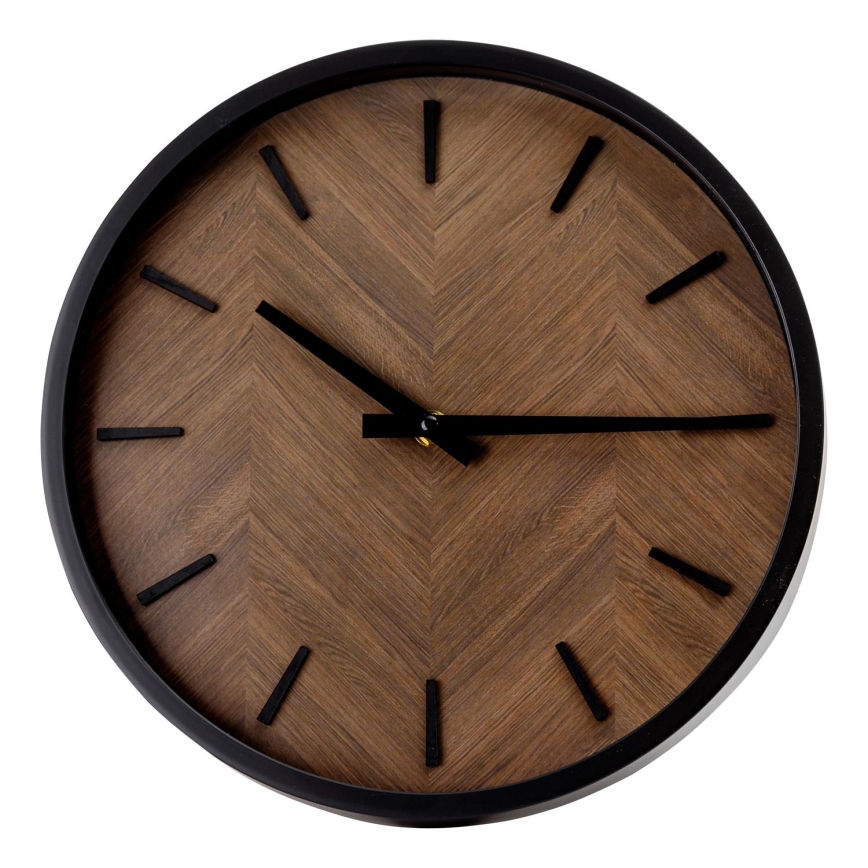 Wanduhr Ø 30 cm 1xAA schwarz/braun