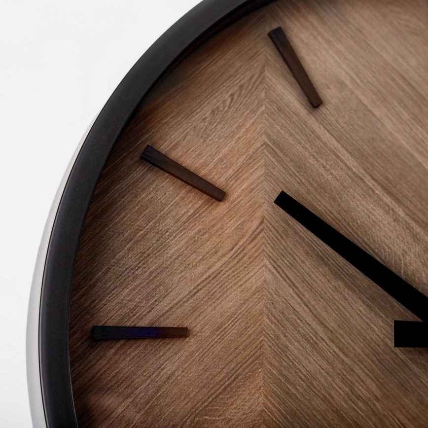 Wanduhr Ø 30 cm 1xAA schwarz/braun