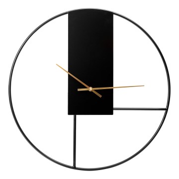 Wanduhr Ø 50 cm 1xAA schwarz/gold
