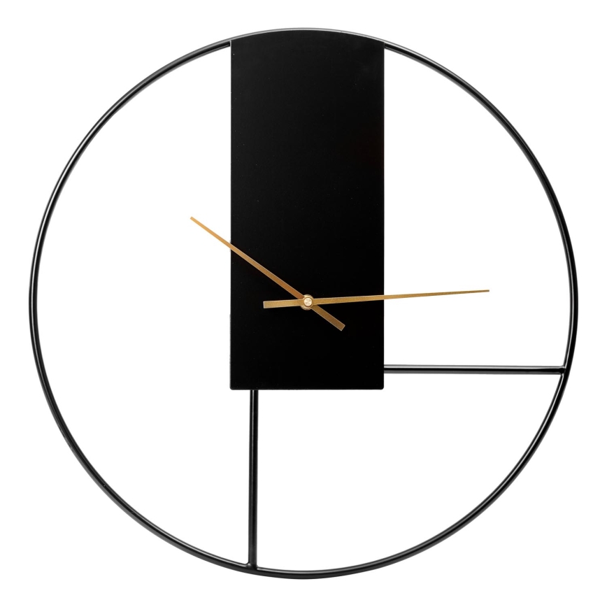 Wanduhr Ø 50 cm 1xAA schwarz/gold