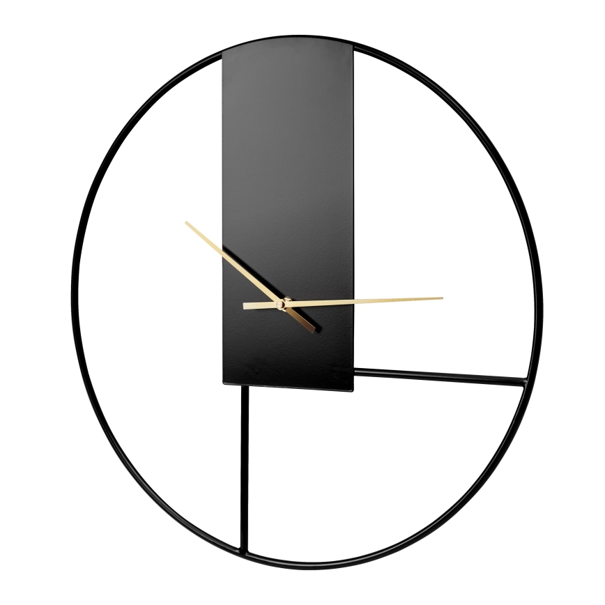 Wanduhr Ø 50 cm 1xAA schwarz/gold