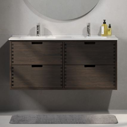 Waschbeckenunterschrank GRIBSKOV 120 cm, Braun/Eiche