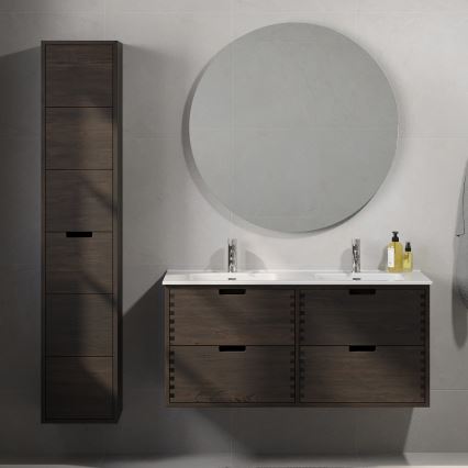 Waschbeckenunterschrank GRIBSKOV 120 cm braun/Eiche/weiß