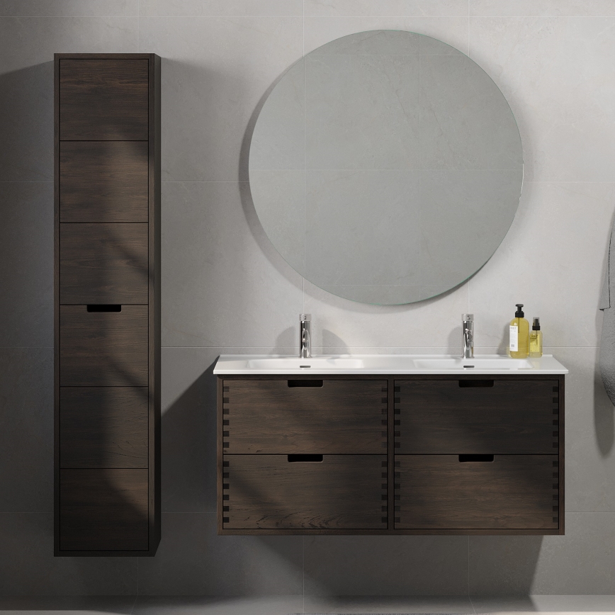 Waschbeckenunterschrank GRIBSKOV 120 cm braun/Eiche/weiß