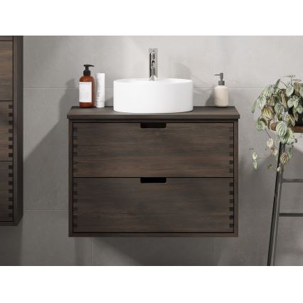 Waschbeckenunterschrank GRIBSKOV 80 cm braun/Eiche