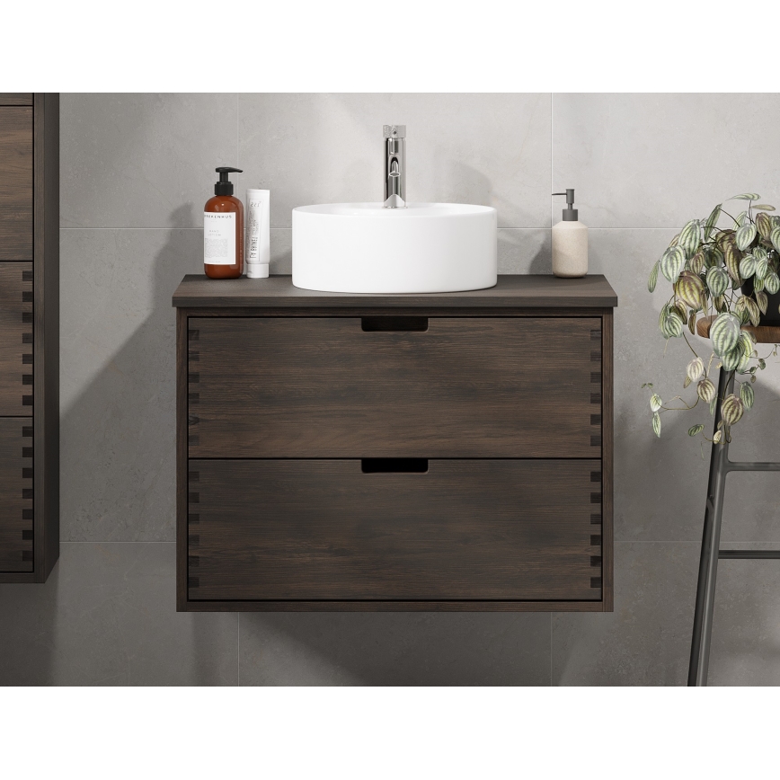 Waschbeckenunterschrank GRIBSKOV 80 cm braun/Eiche