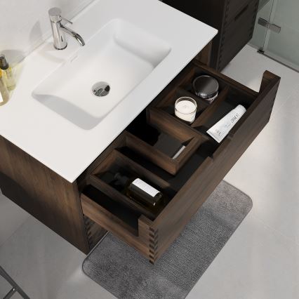 Waschbeckenunterschrank GRIBSKOV 80 cm braun/Eiche