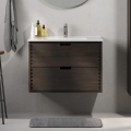 Waschbeckenunterschrank GRIBSKOV 80 cm, Braun/Eiche/Weiß