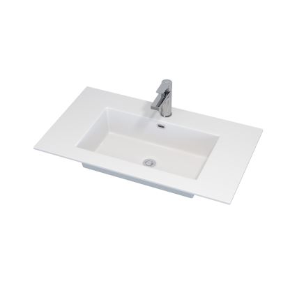 Waschbeckenunterschrank GRIBSKOV 80 cm, Braun/Eiche/Weiß
