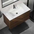 Waschbeckenunterschrank KENWOOD 91 cm Nussbaum/Weiß