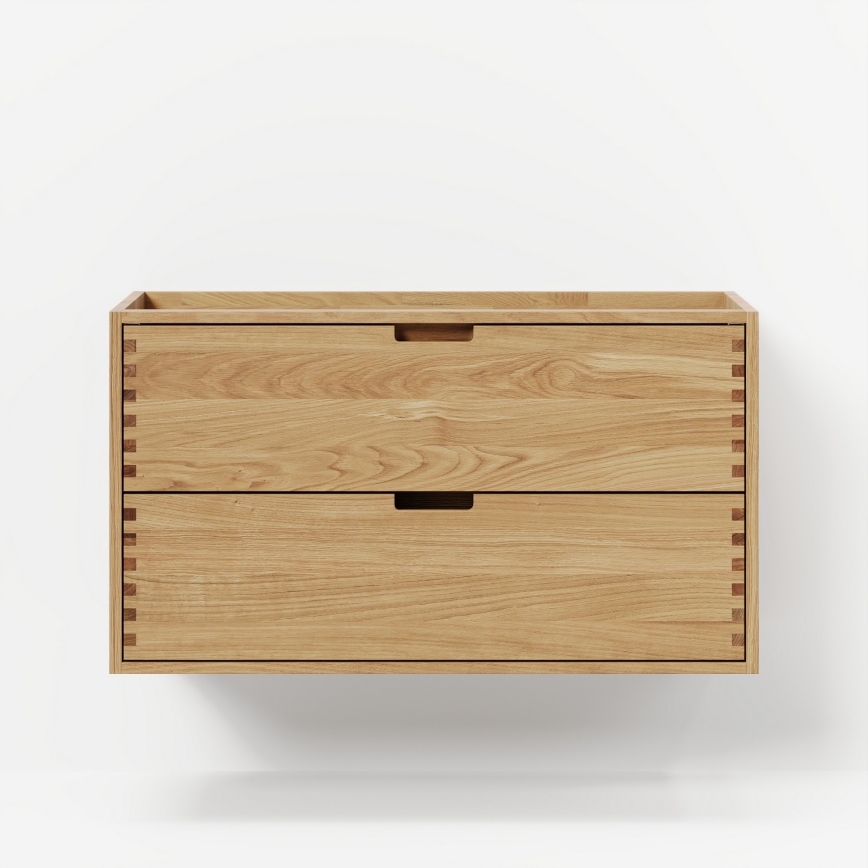 Waschbeckenunterschrank mit Waschbecken GRIBSKOV 100 cm Beige/Eiche/Weiß