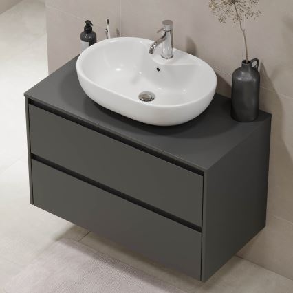 Waschbeckenunterschrank TRONDHEIM 90x57x46 cm Anthrazit
