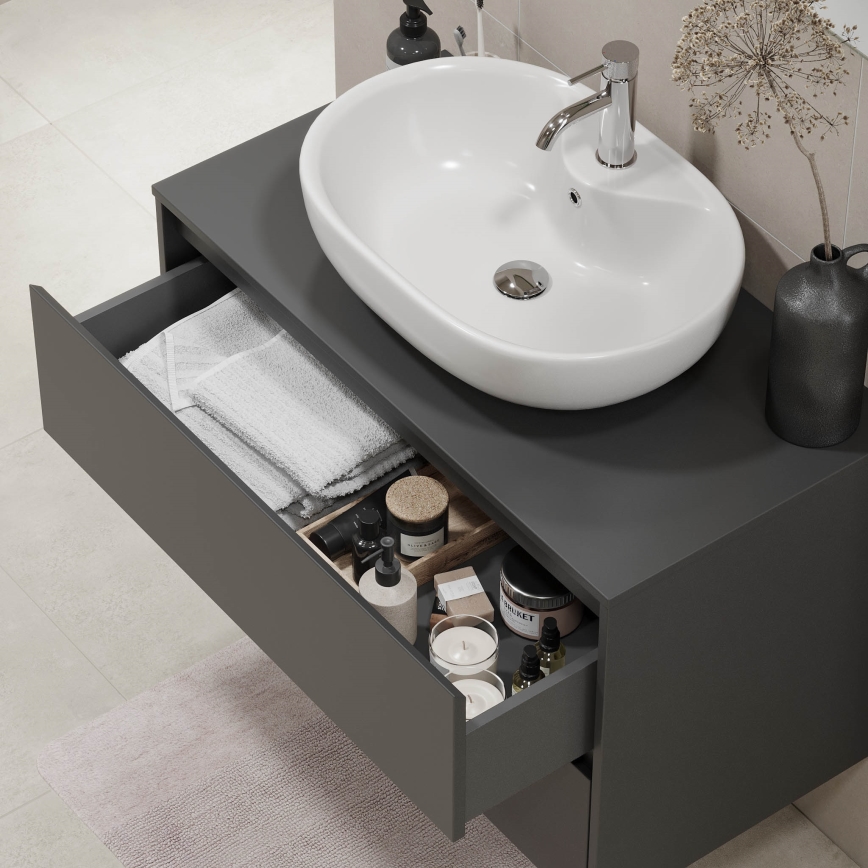 Waschbeckenunterschrank TRONDHEIM 90x57x46 cm Anthrazit