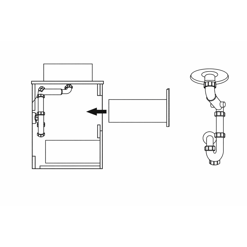Waschbeckenunterschrank TRONDHEIM für 90 cm Waschbecken, weiß
