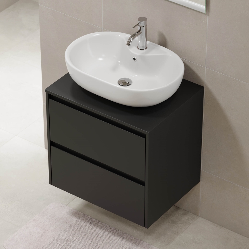 Waschbeckenunterschrank TRONDHEIM für Waschbecken 60x57x46 cm schwarz