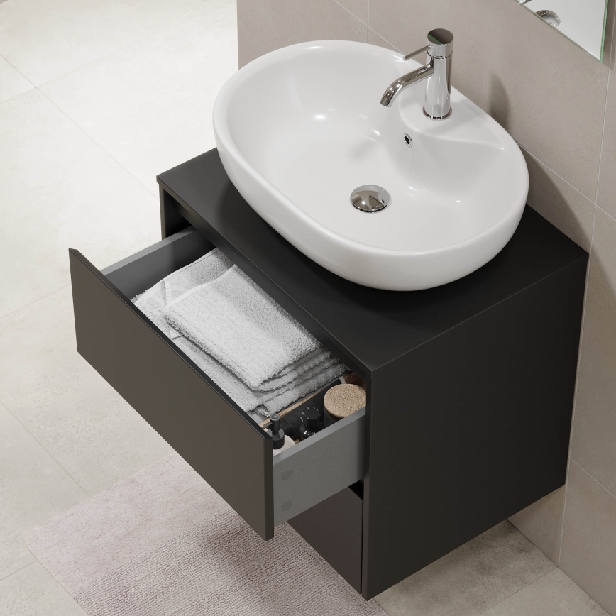 Waschbeckenunterschrank TRONDHEIM für Waschbecken 60x57x46 cm schwarz