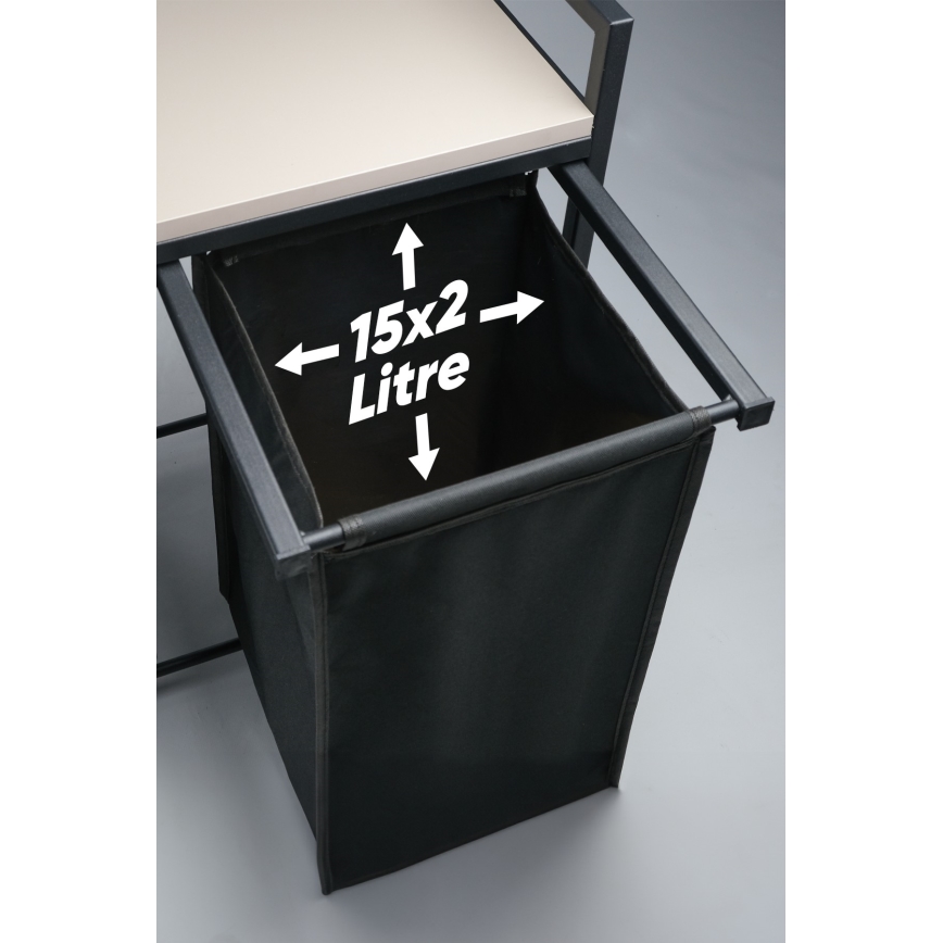 Wäschekorb 75x70 cm schwarz