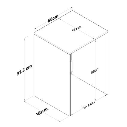 Waschmaschinenschrank RANI 65x91,8 cm weiß/braun