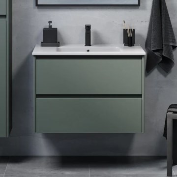 Waschtisch-Unterschrank LYKE mit Waschbecken, 80 cm, grün