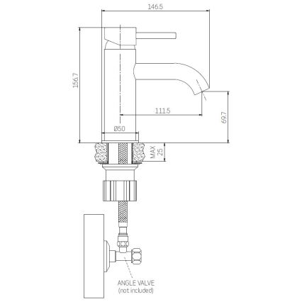 Waschtischarmatur ANHOLT 15,6 cm matt schwarz