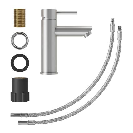 Waschtischarmatur RINGSTED 17,8 cm gebürsteter Edelstahl