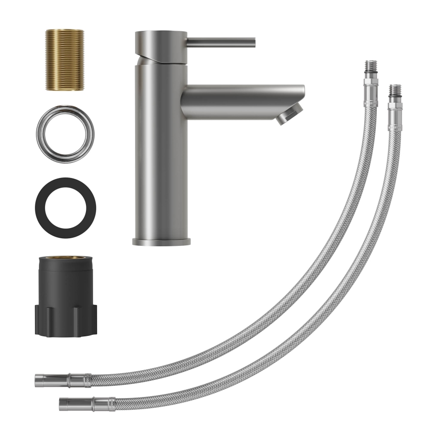 Waschtischarmatur RINGSTED 17,8 cm, pulverbeschichtetes Grau