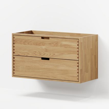 Waschtischunterschrank GRIBSKOV 100 cm, Beige/Eiche