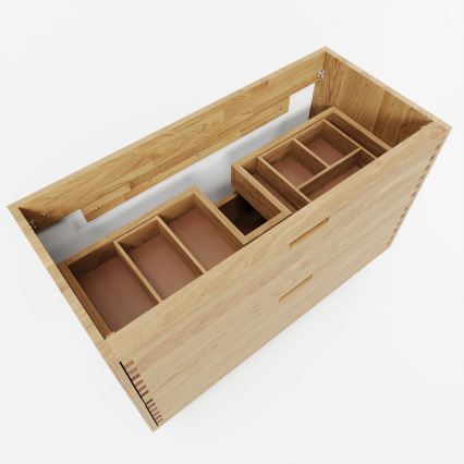 Waschtischunterschrank GRIBSKOV 100 cm, Beige/Eiche