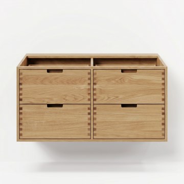 Waschtischunterschrank GRIBSKOV 120 cm, Beige/Eiche