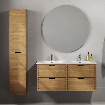 Waschtischunterschrank GRIBSKOV 120 cm, Beige/Eiche
