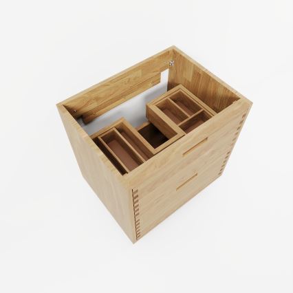 Waschtischunterschrank GRIBSKOV 60 cm Beige/Eiche