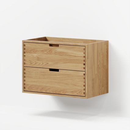 Waschtischunterschrank GRIBSKOV 80 cm, Beige/Eiche
