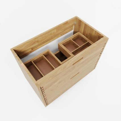 Waschtischunterschrank GRIBSKOV 80 cm, Beige/Eiche