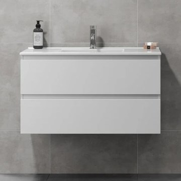 Waschtischunterschrank HENRY 91 cm mit Waschbecken, weiß
