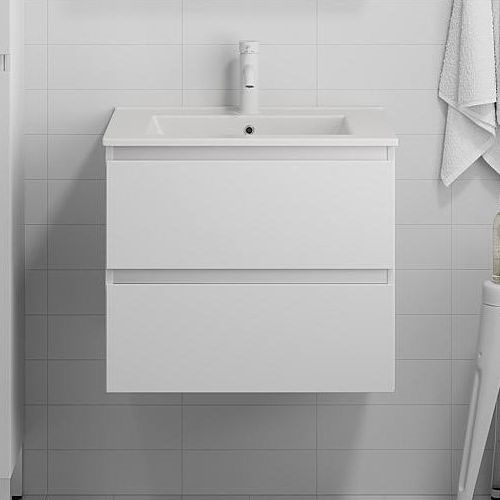 Waschtischunterschrank HENRY mit Waschbecken, 61 cm, weiß