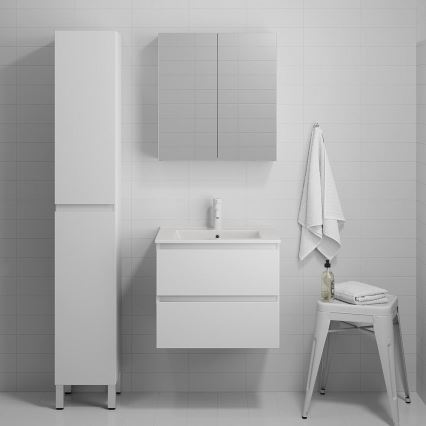 Waschtischunterschrank HENRY mit Waschbecken, 61 cm, weiß