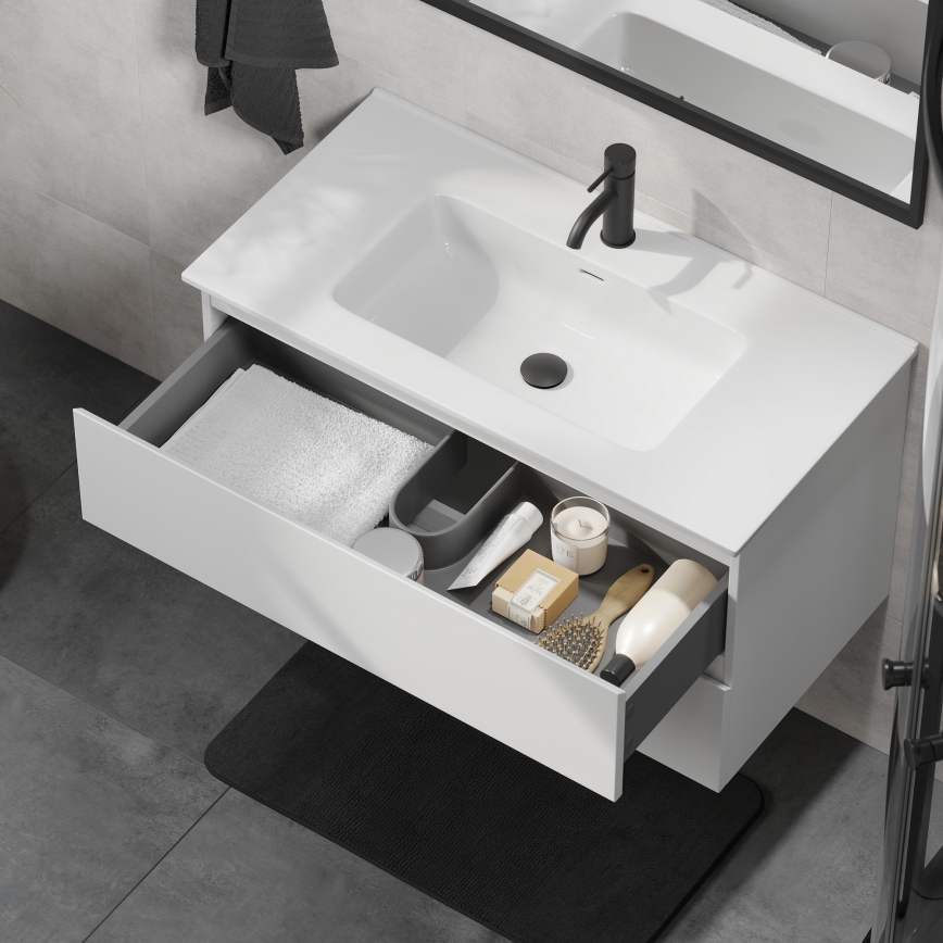 Waschtischunterschrank KENWOOD mit Waschbecken, 91 cm, weiß