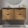 Waschtischunterschrank mit Waschbecken GRIBSKOV 120 cm Beige/Eiche/Schwarz